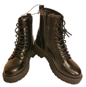 Madden Girl Black Carra Combat Boots Size 7-1/2
